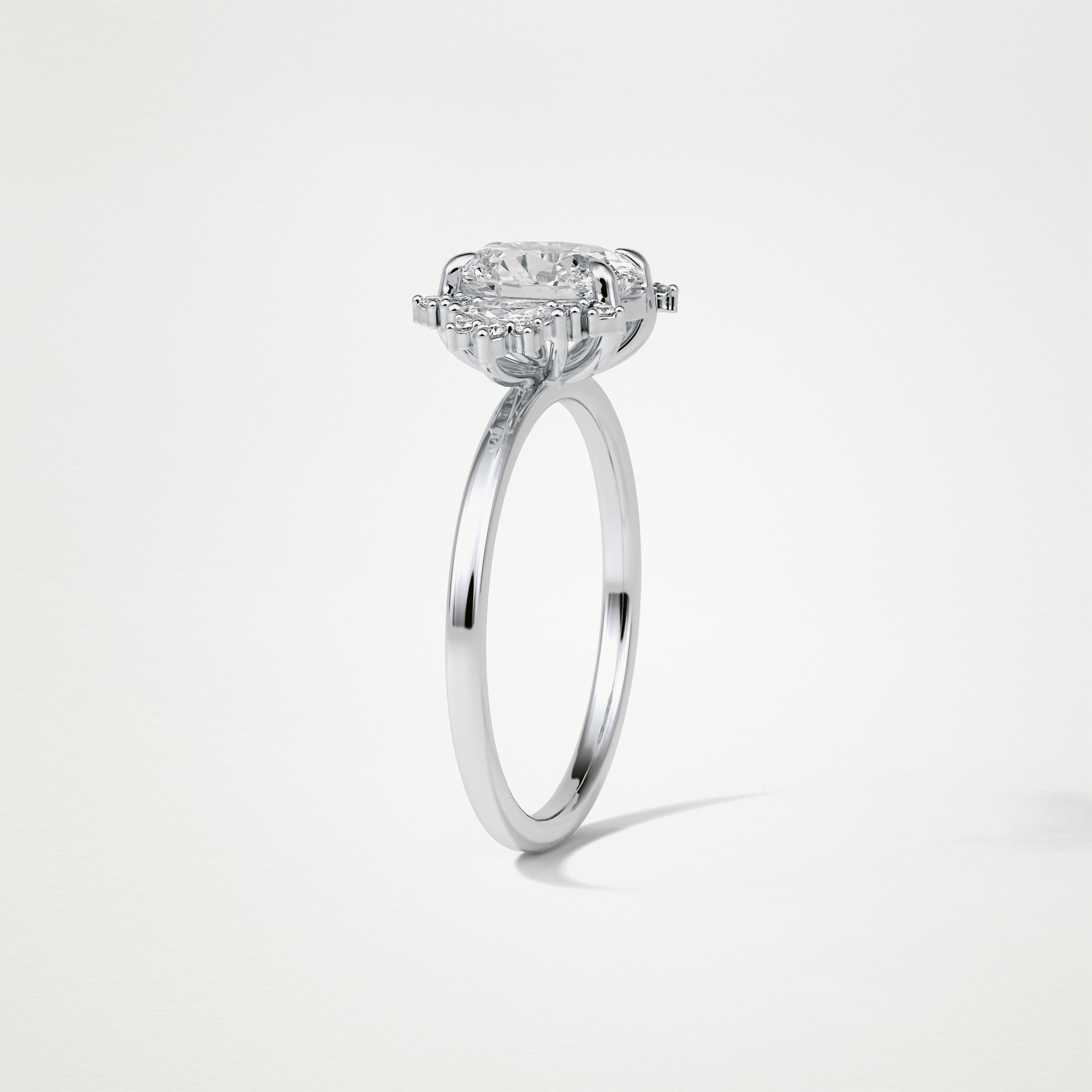 Oval Cluster Lab Grown Diamond Engagement Ring