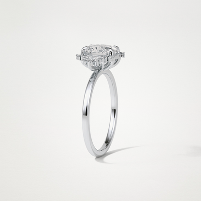 Oval Cluster Lab Grown Diamond Engagement Ring