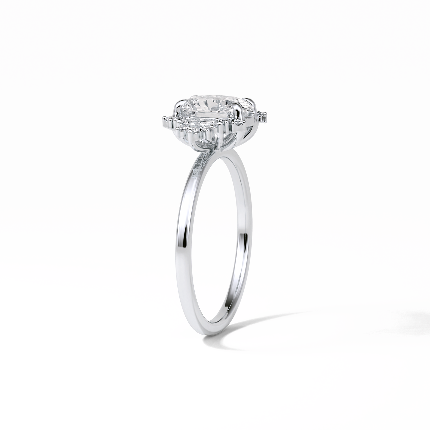 Oval Cluster Lab Grown Diamond Engagement Ring