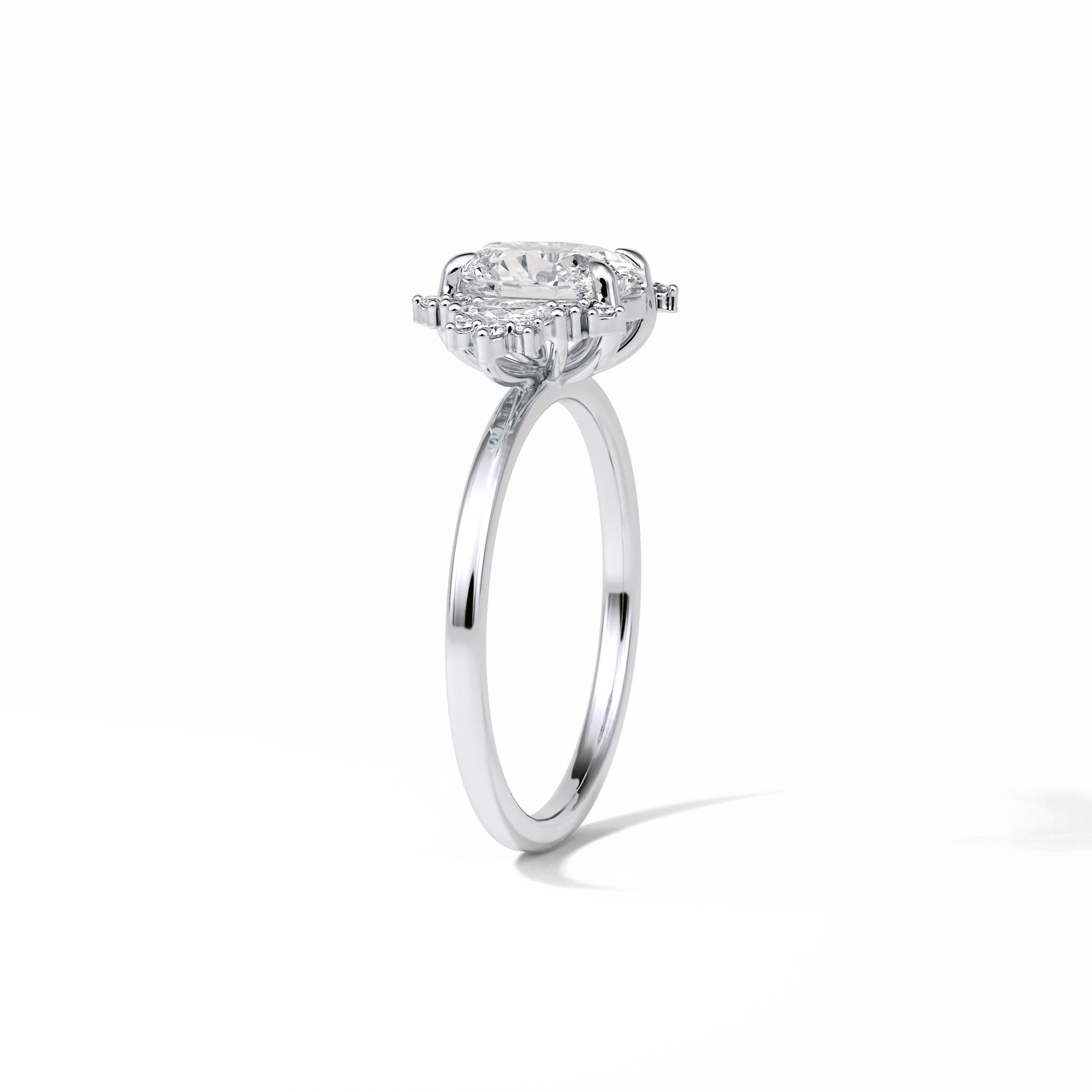 Oval Cluster Lab Grown Diamond Engagement Ring