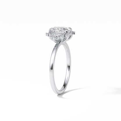 Oval Cluster Lab Grown Diamond Engagement Ring