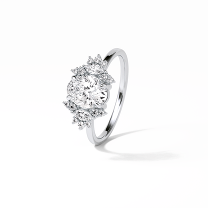 Oval Cluster Lab Grown Diamond Engagement Ring