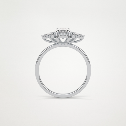 Oval Cluster Lab Grown Diamond Engagement Ring