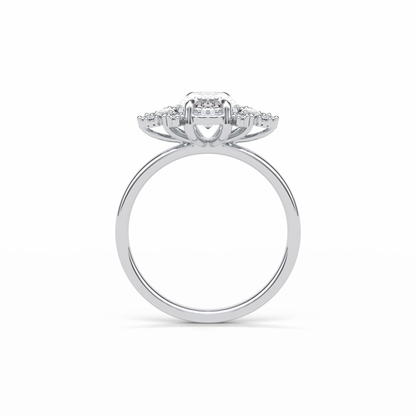 Oval Cluster Lab Grown Diamond Engagement Ring