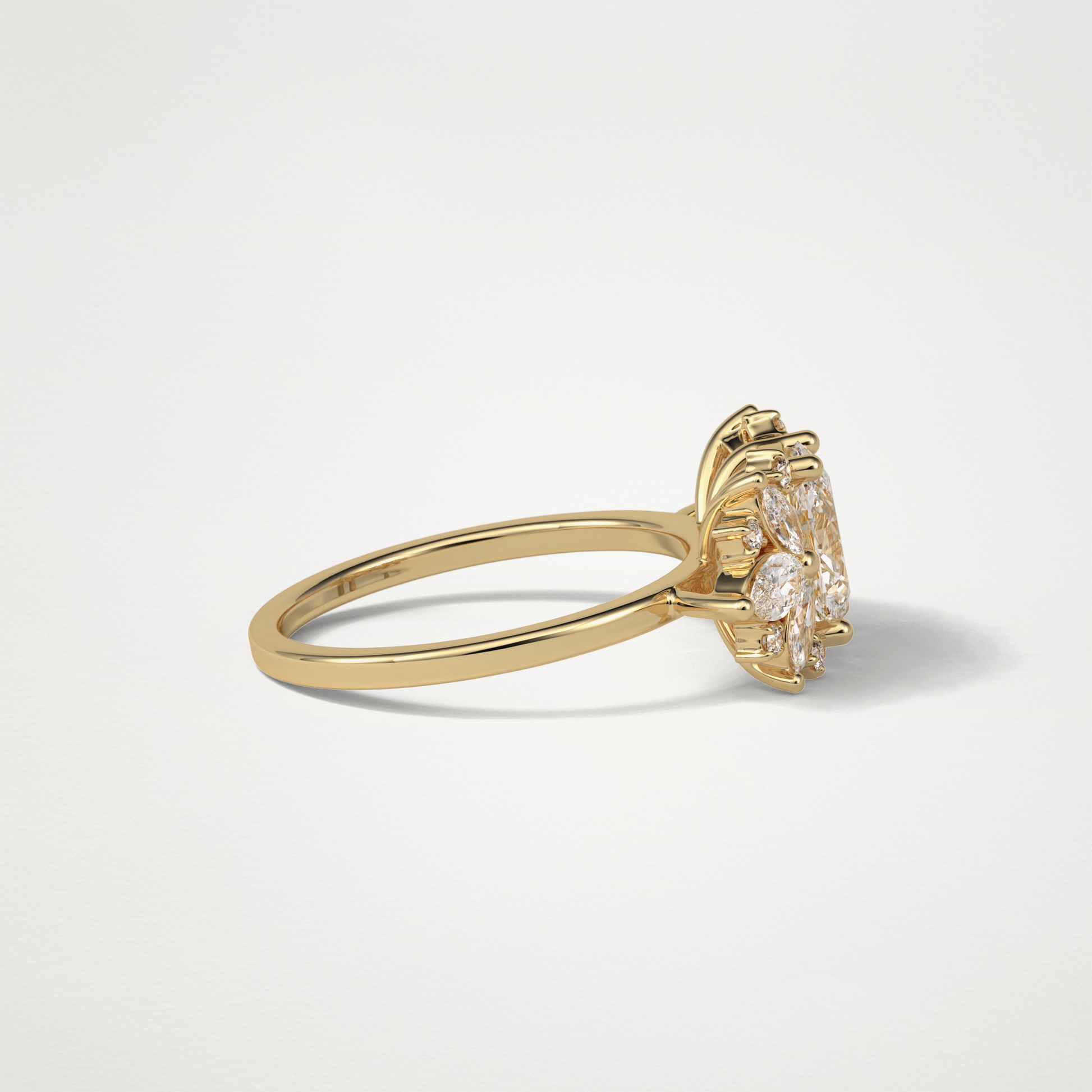 Oval Cluster Lab Grown Diamond Engagement Ring