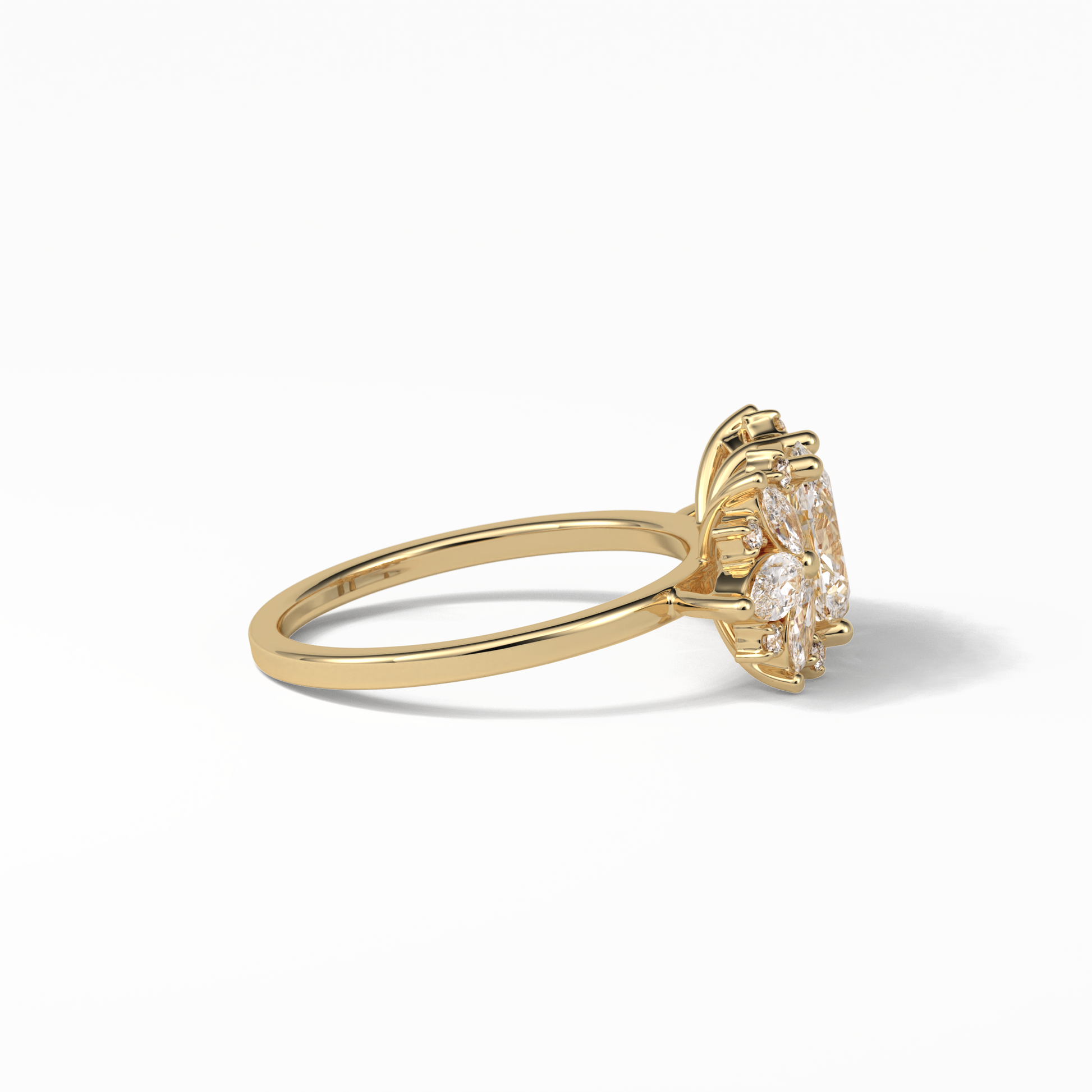 Oval Cluster Lab Grown Diamond Engagement Ring