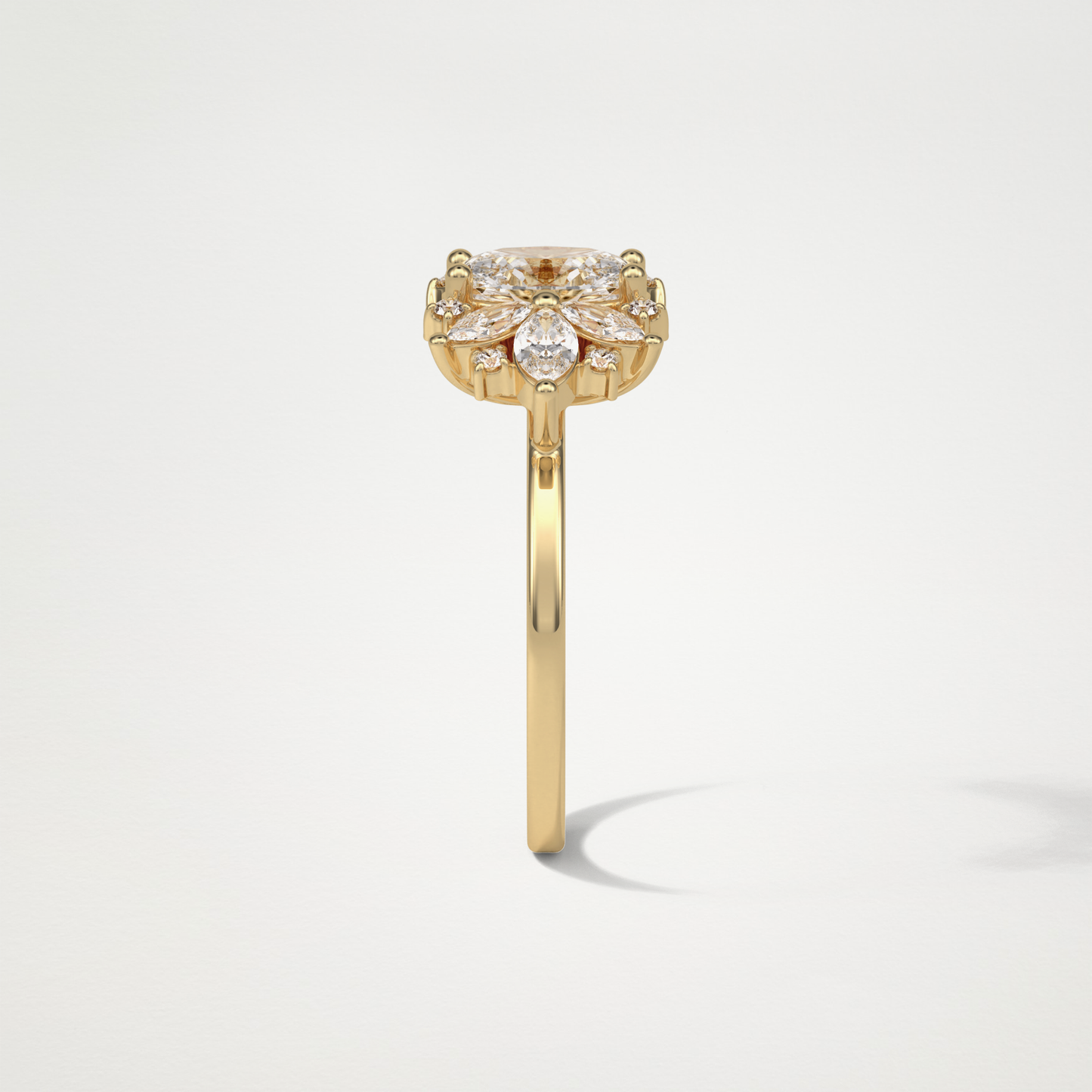 Oval Cluster Lab Grown Diamond Engagement Ring