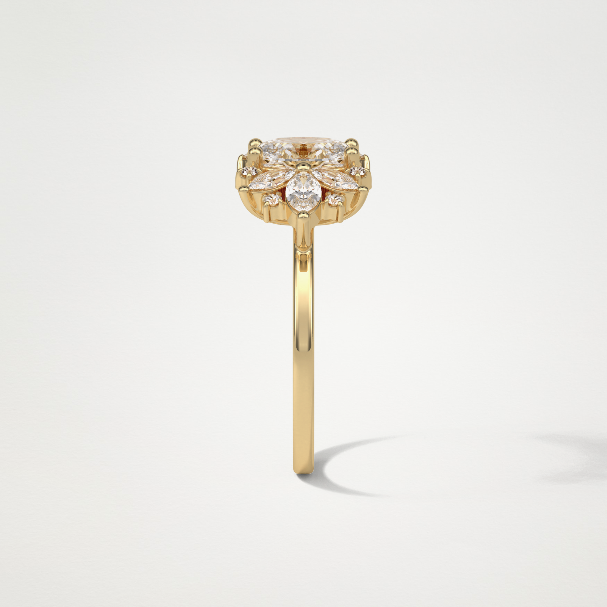 Oval Cluster Lab Grown Diamond Engagement Ring