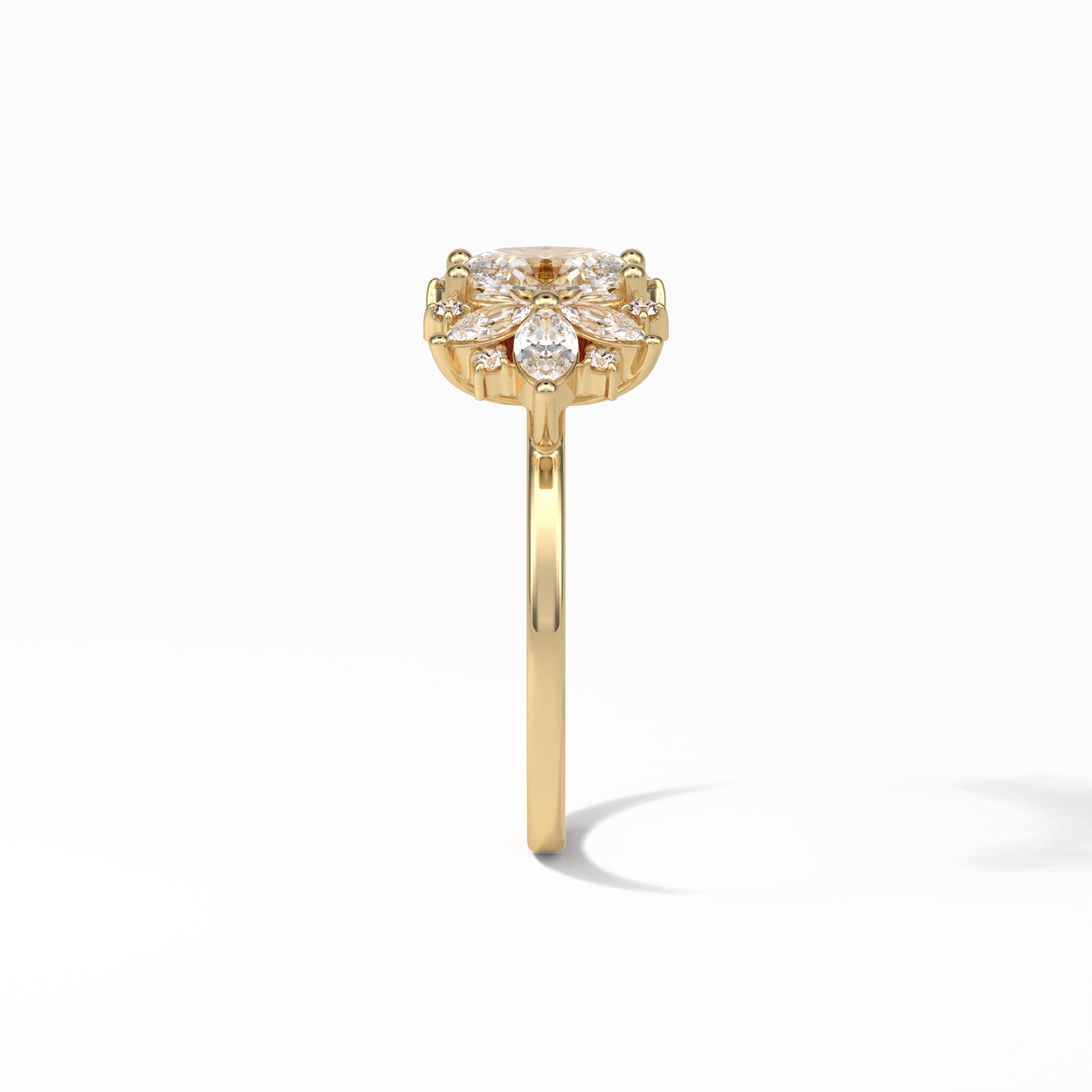 Oval Cluster Lab Grown Diamond Engagement Ring