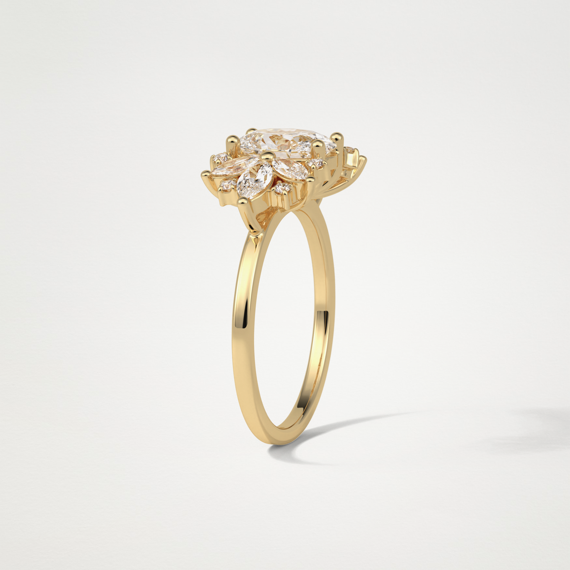 Oval Cluster Lab Grown Diamond Engagement Ring