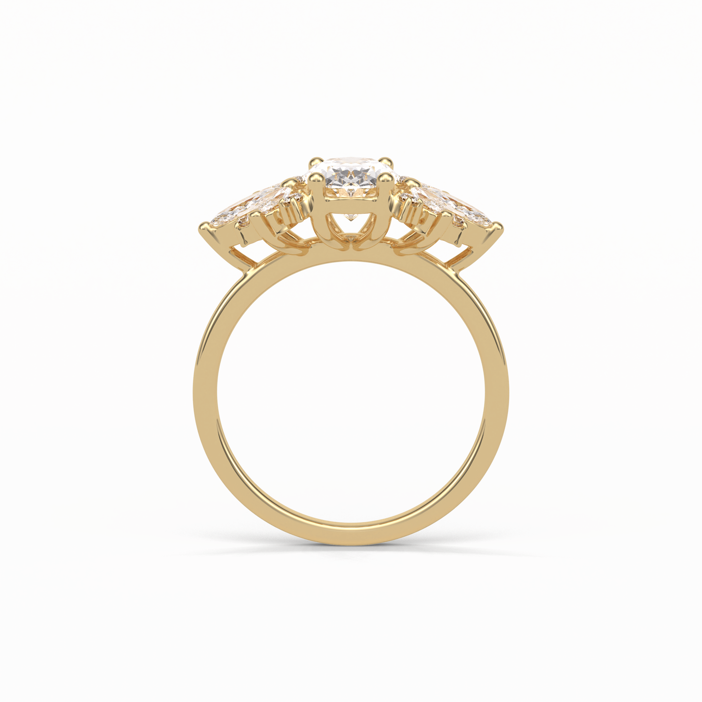 Oval Cluster Lab Grown Diamond Engagement Ring