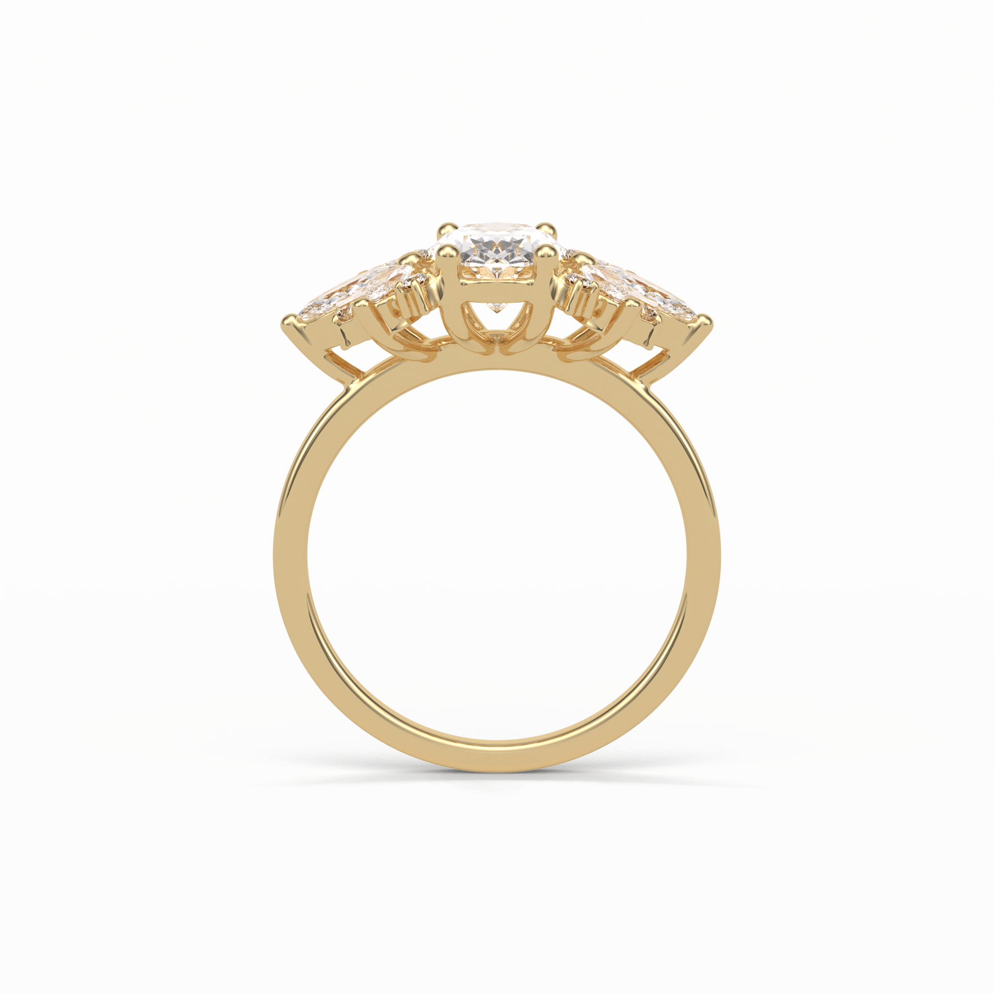 Oval Cluster Lab Grown Diamond Engagement Ring