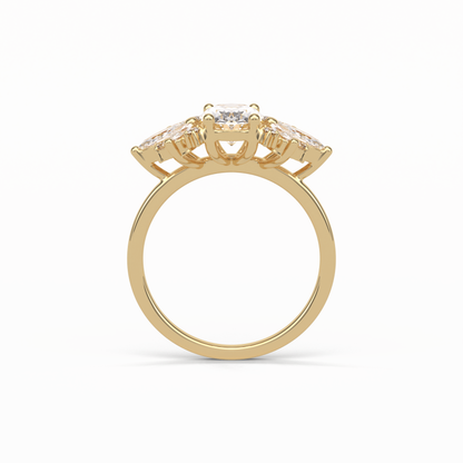 Oval Cluster Lab Grown Diamond Engagement Ring