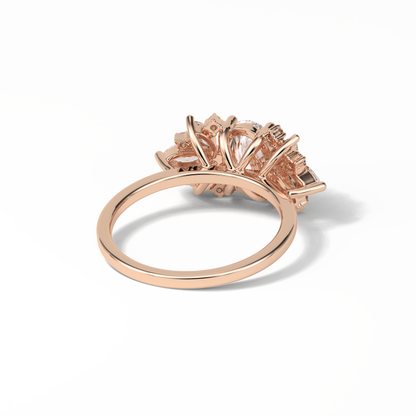 Oval Cluster Lab Grown Diamond Engagement Ring