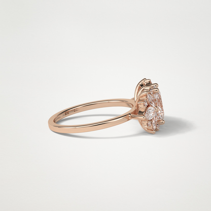 Oval Cluster Lab Grown Diamond Engagement Ring
