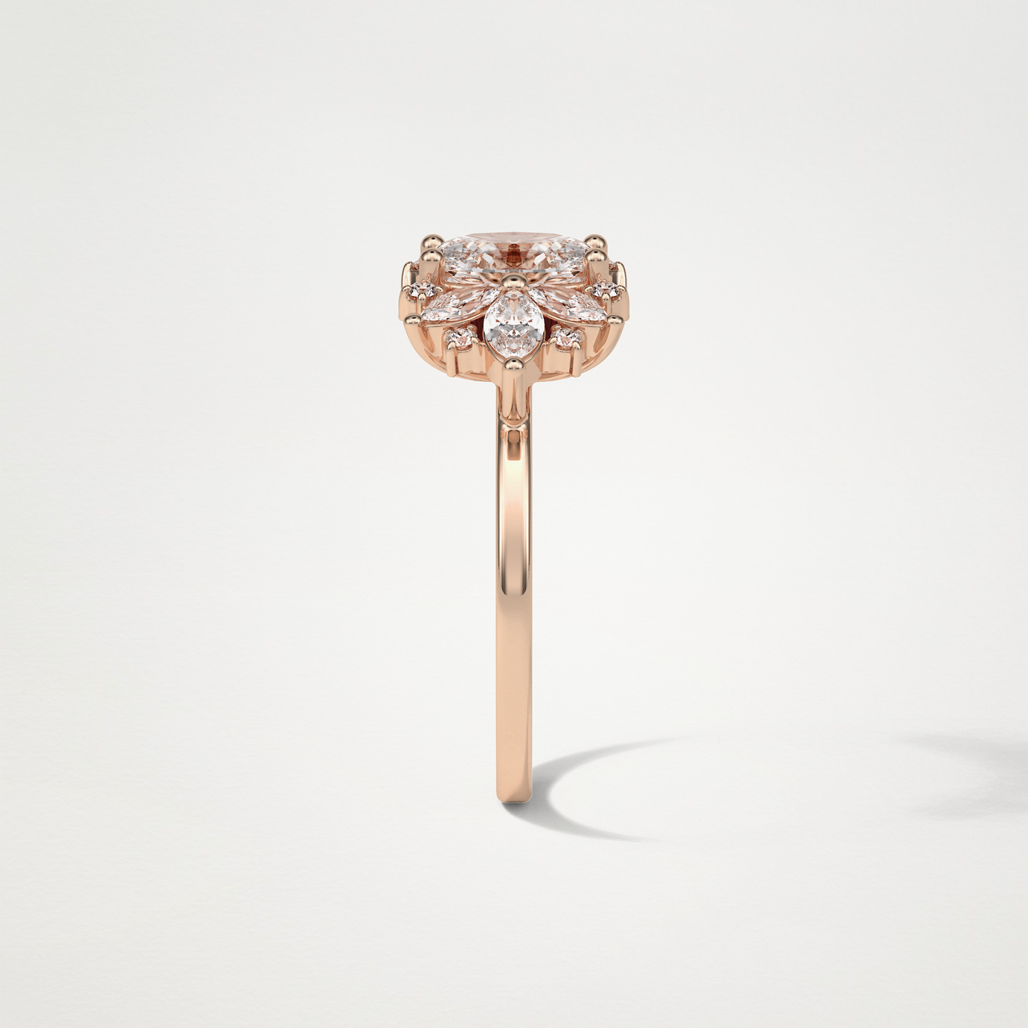 Oval Cluster Lab Grown Diamond Engagement Ring