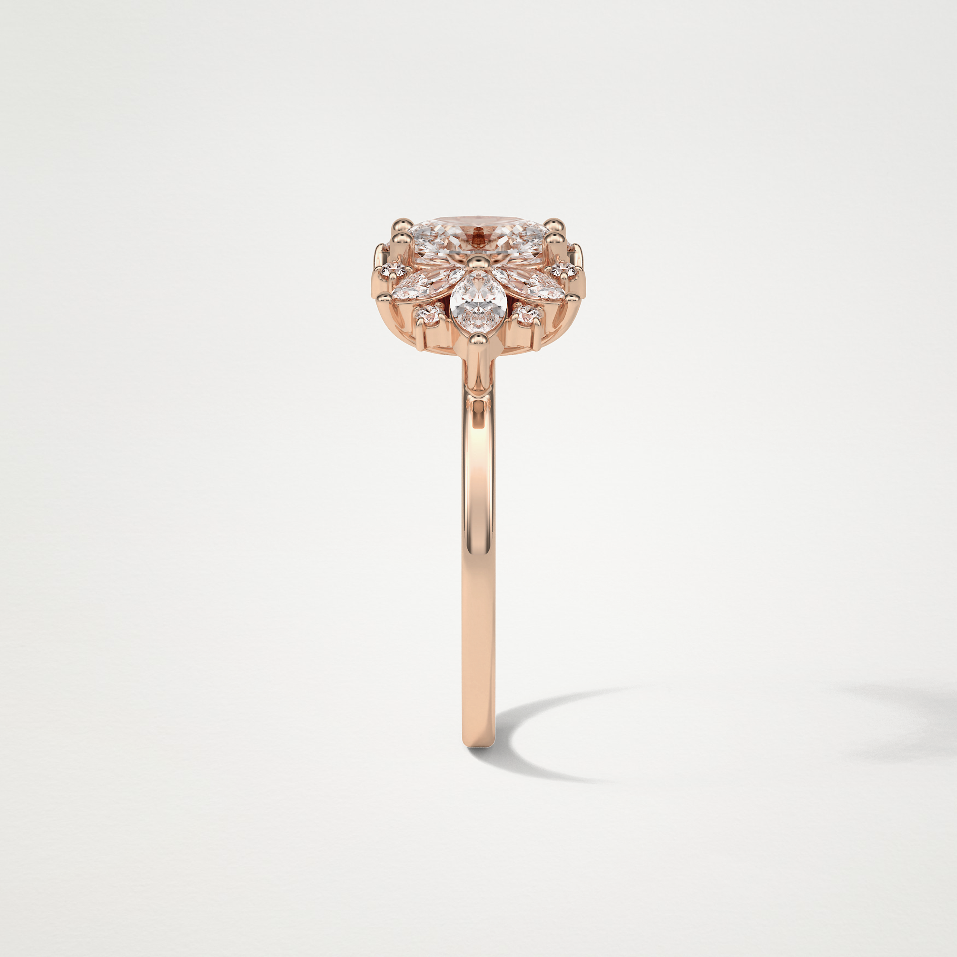 Oval Cluster Lab Grown Diamond Engagement Ring