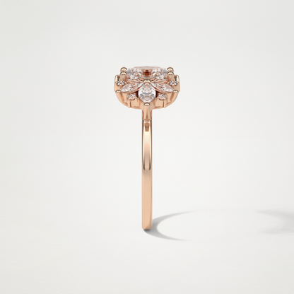 Oval Cluster Lab Grown Diamond Engagement Ring