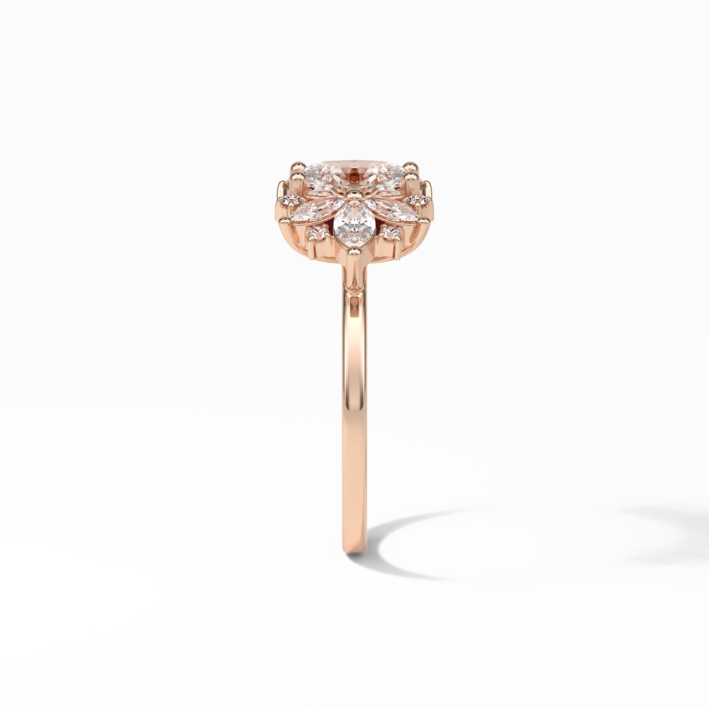 Oval Cluster Lab Grown Diamond Engagement Ring