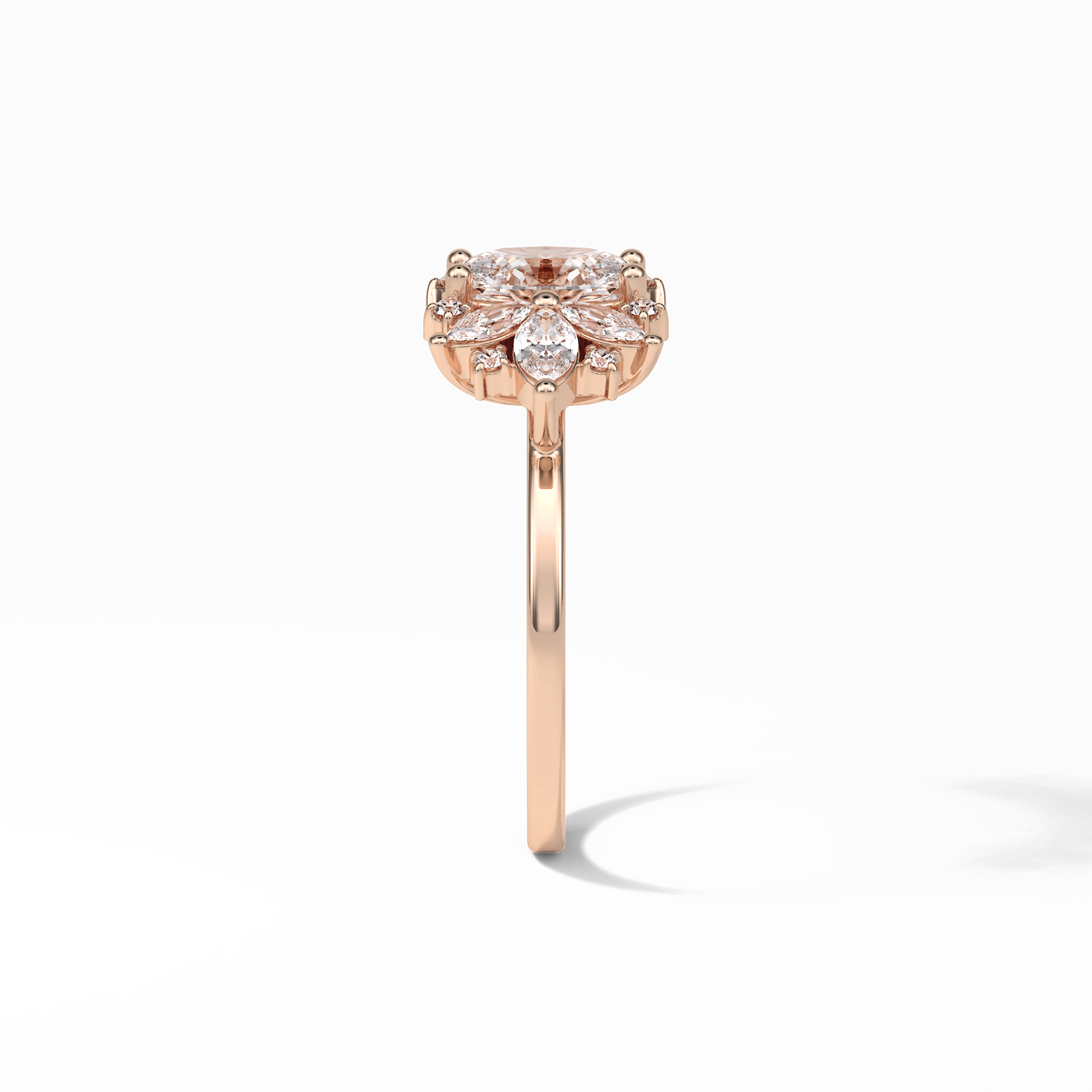 Oval Cluster Lab Grown Diamond Engagement Ring
