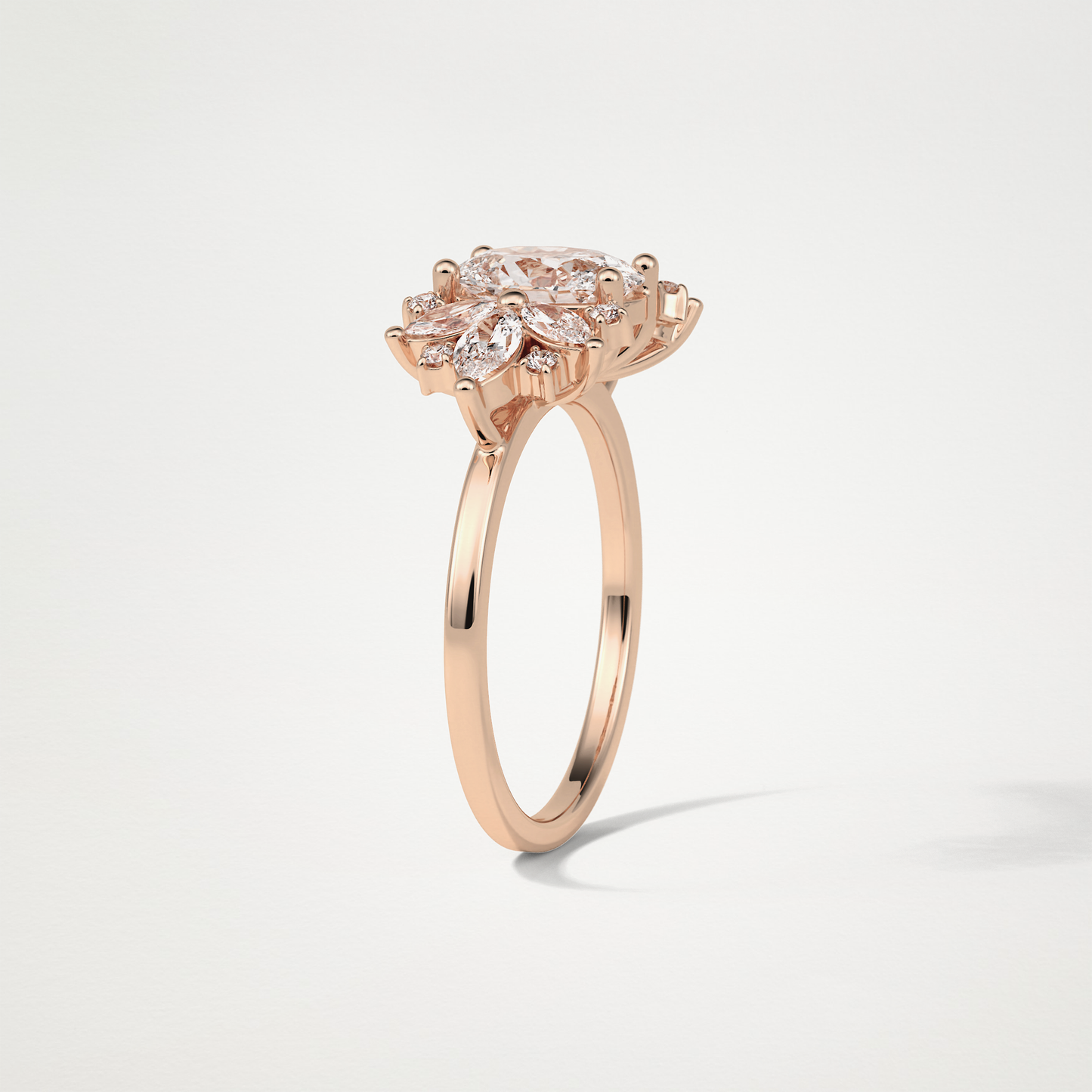 Oval Cluster Lab Grown Diamond Engagement Ring