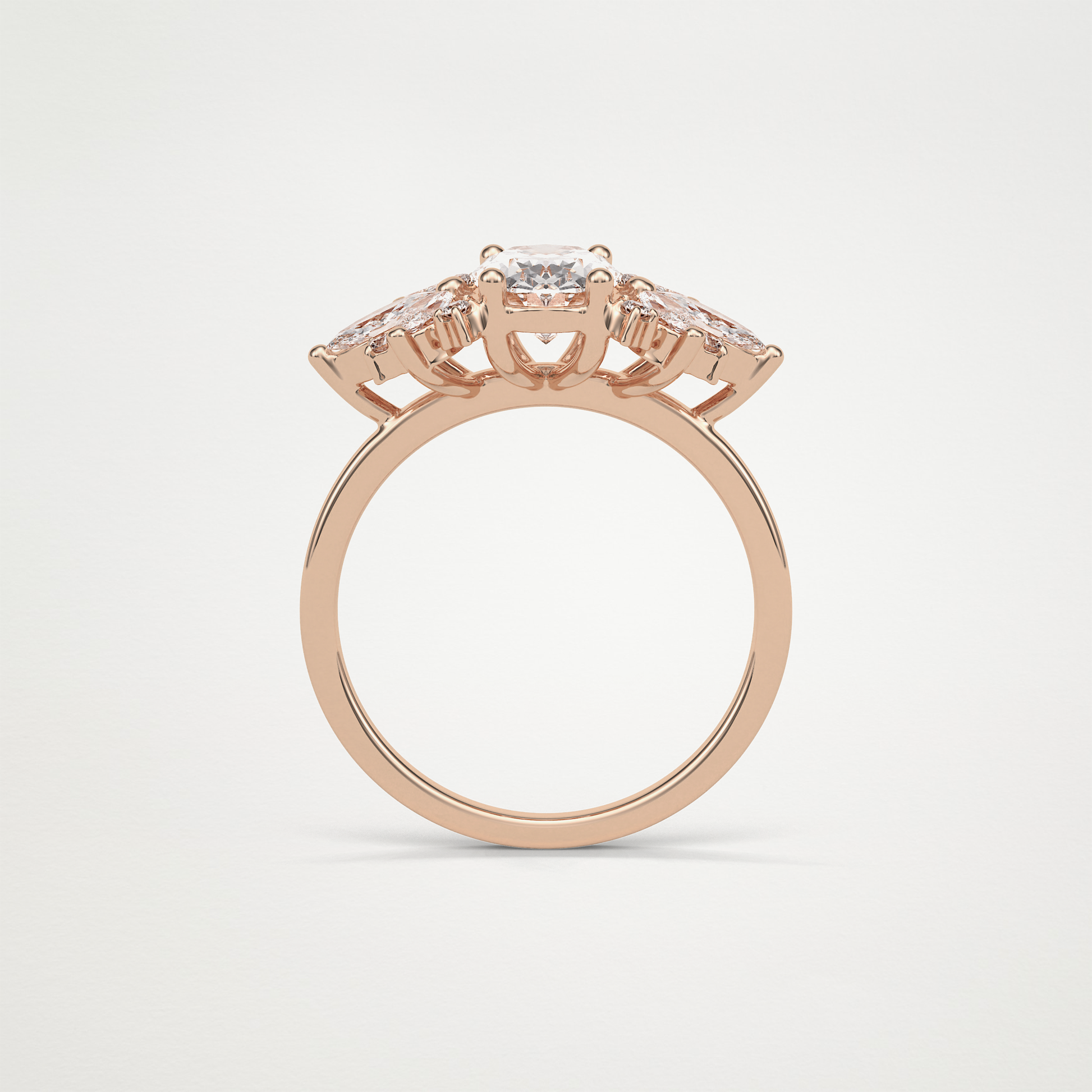 Oval Cluster Lab Grown Diamond Engagement Ring