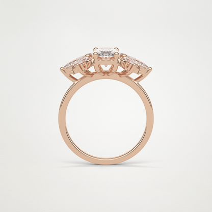 Oval Cluster Lab Grown Diamond Engagement Ring