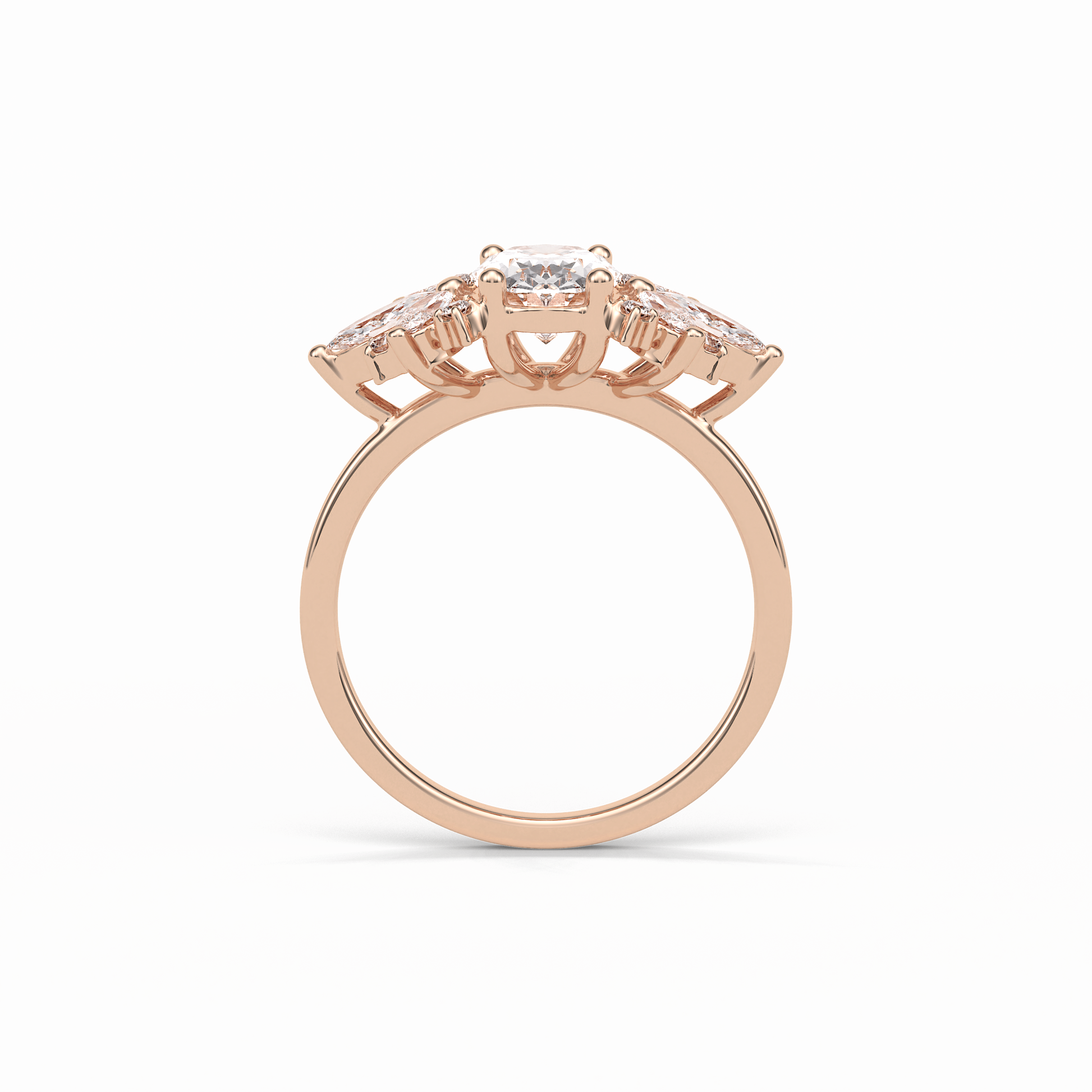 Oval Cluster Lab Grown Diamond Engagement Ring