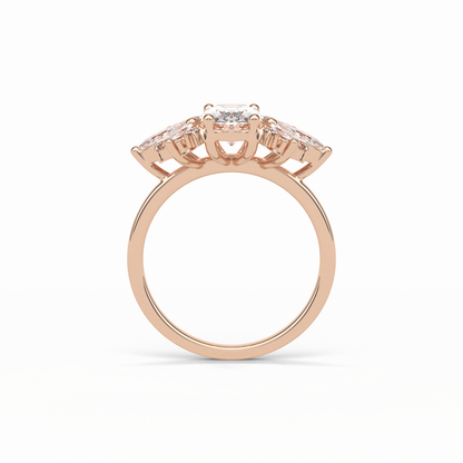 Oval Cluster Lab Grown Diamond Engagement Ring