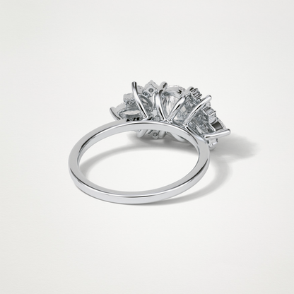 Oval Cluster Lab Grown Diamond Engagement Ring