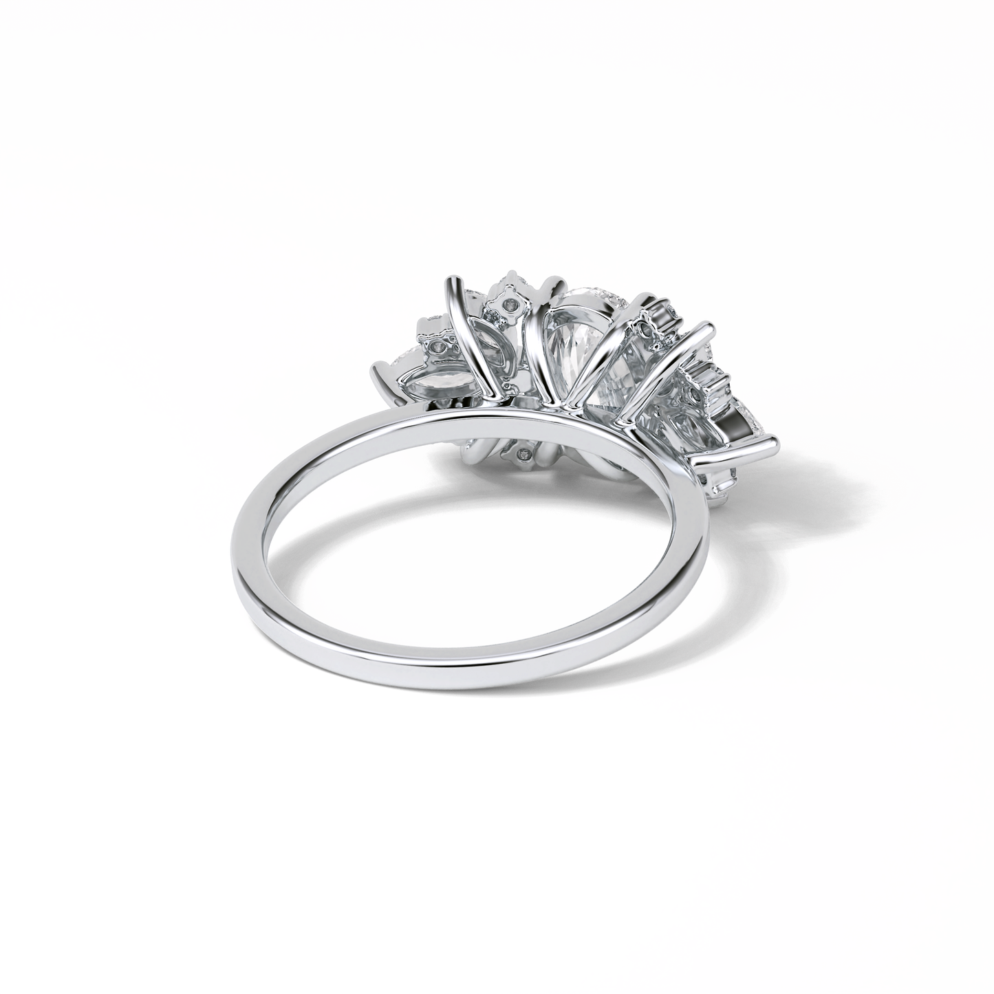 Oval Cluster Lab Grown Diamond Engagement Ring