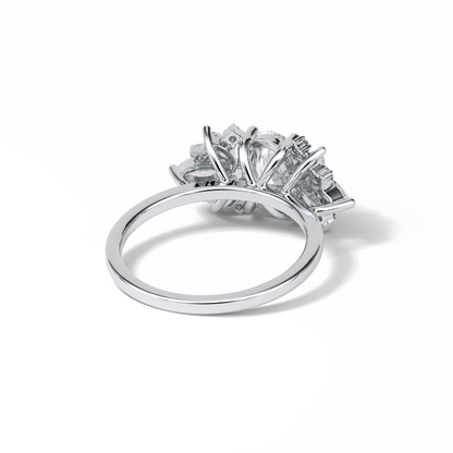 Oval Cluster Lab Grown Diamond Engagement Ring