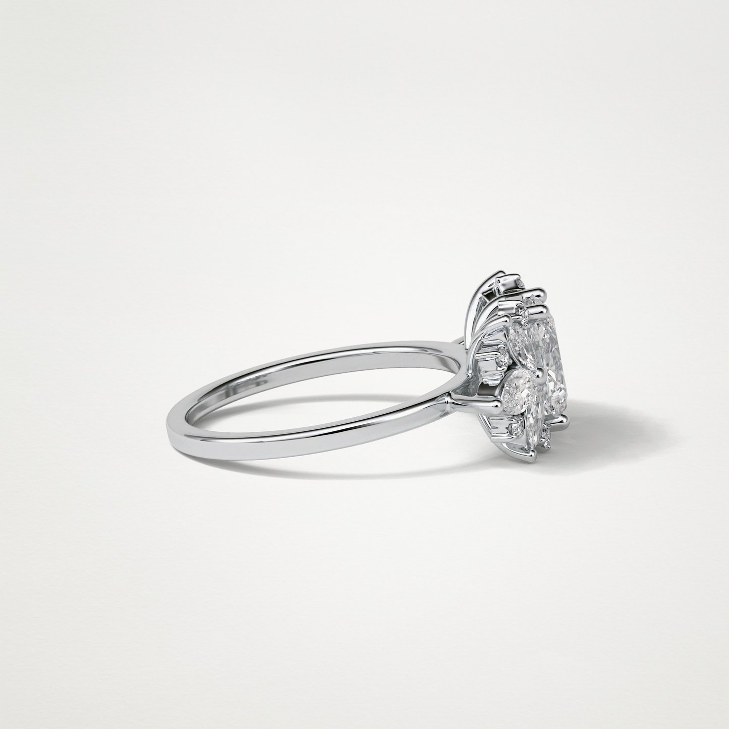 Oval Cluster Lab Grown Diamond Engagement Ring