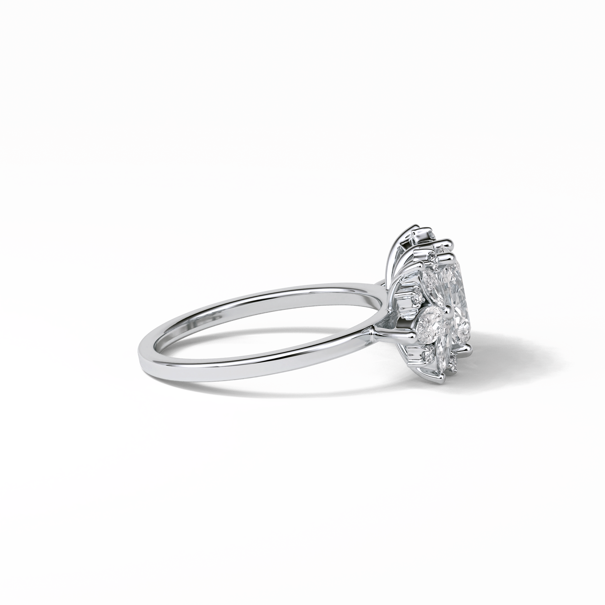 Oval Cluster Lab Grown Diamond Engagement Ring