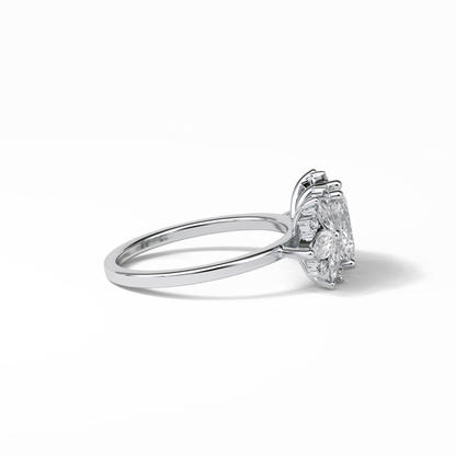 Oval Cluster Lab Grown Diamond Engagement Ring