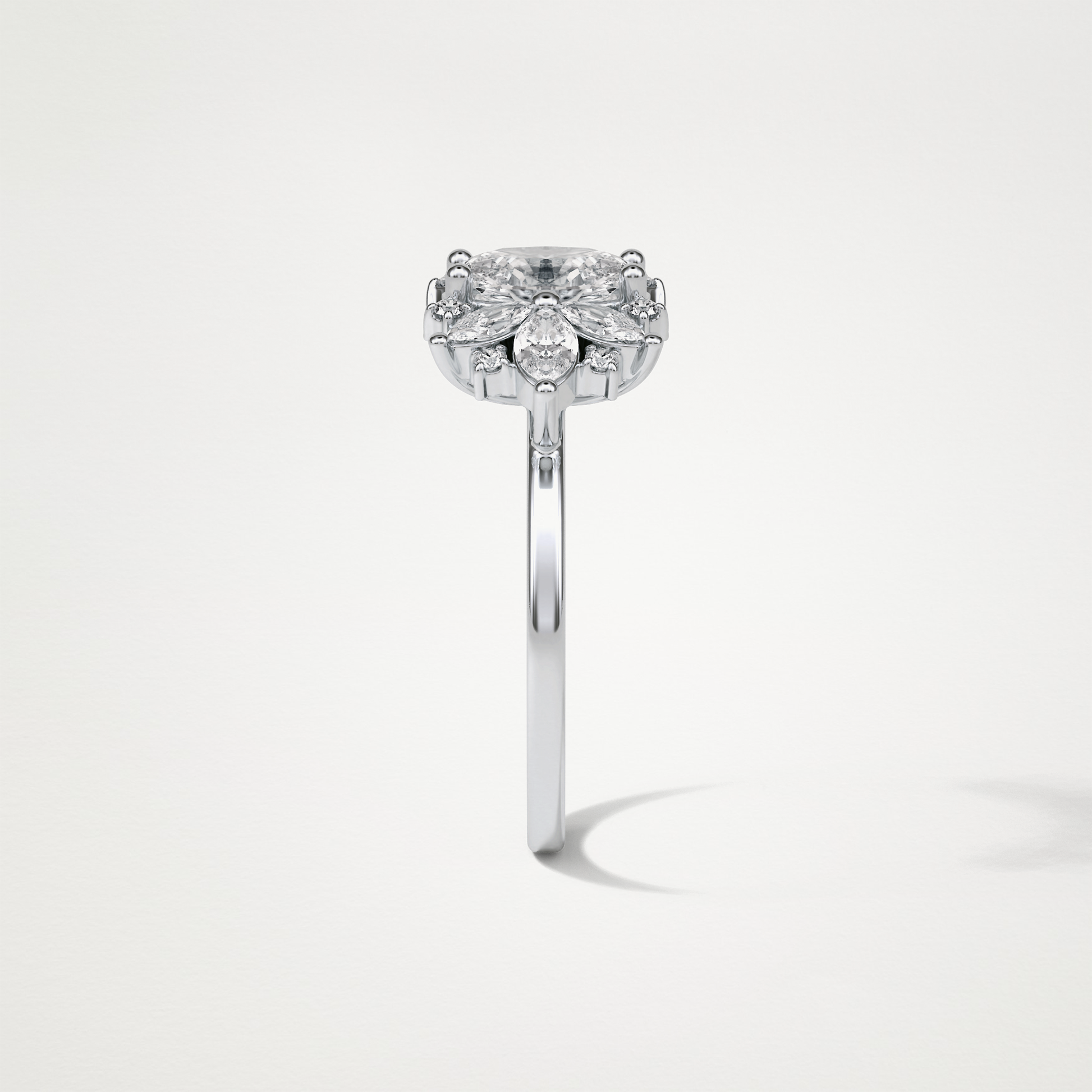 Oval Cluster Lab Grown Diamond Engagement Ring