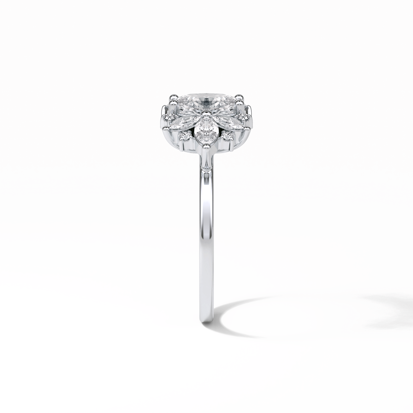 Oval Cluster Lab Grown Diamond Engagement Ring