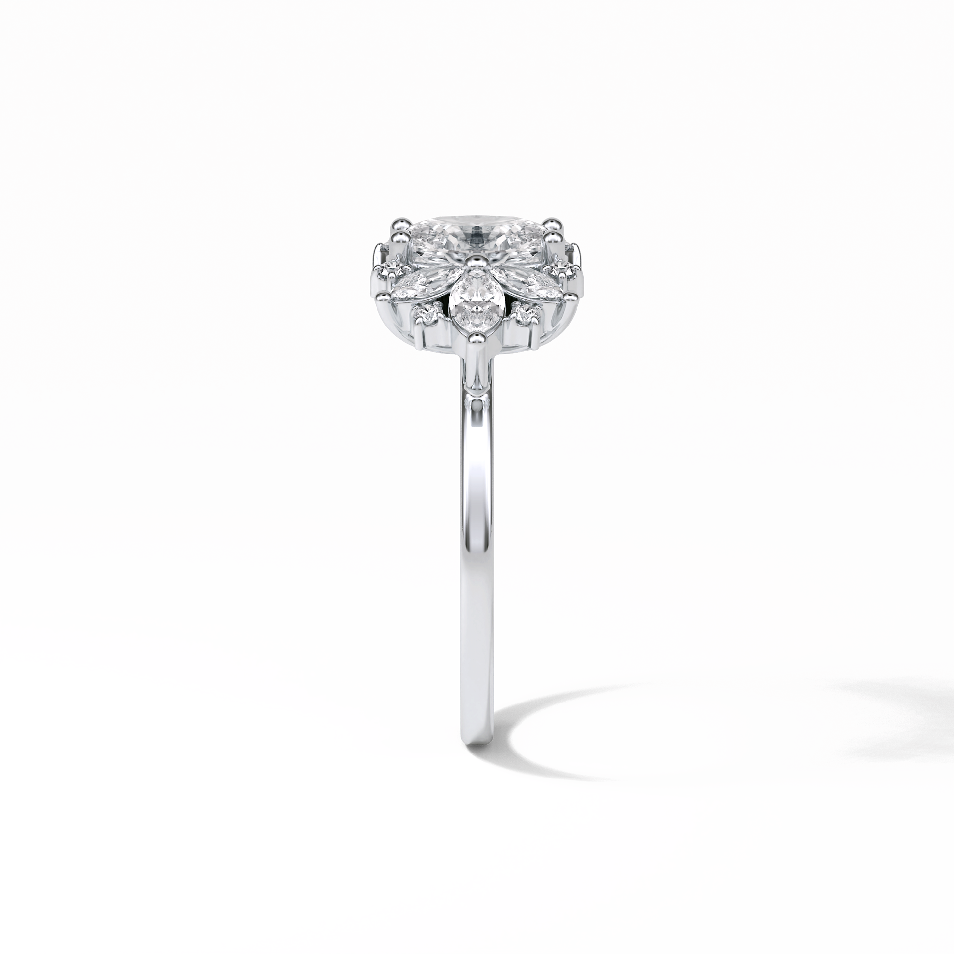 Oval Cluster Lab Grown Diamond Engagement Ring