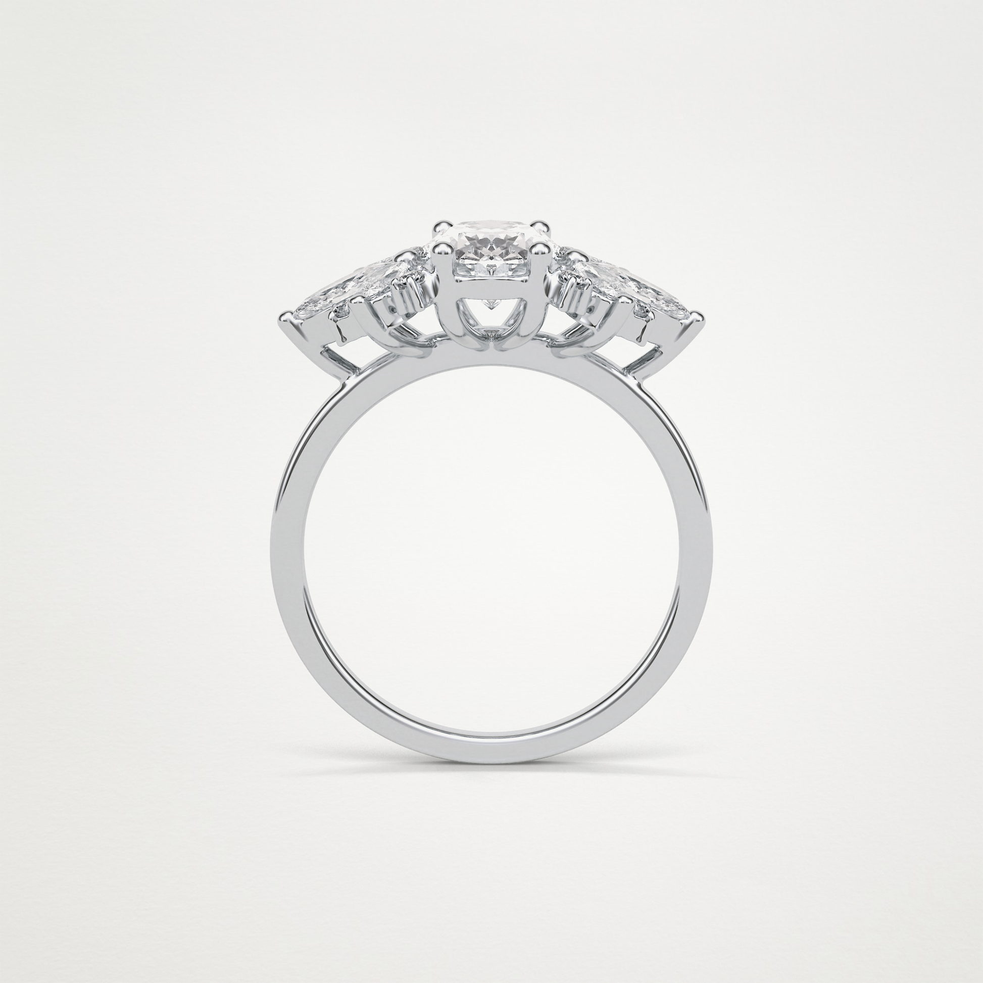 Oval Cluster Lab Grown Diamond Engagement Ring