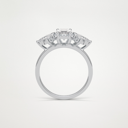 Oval Cluster Lab Grown Diamond Engagement Ring