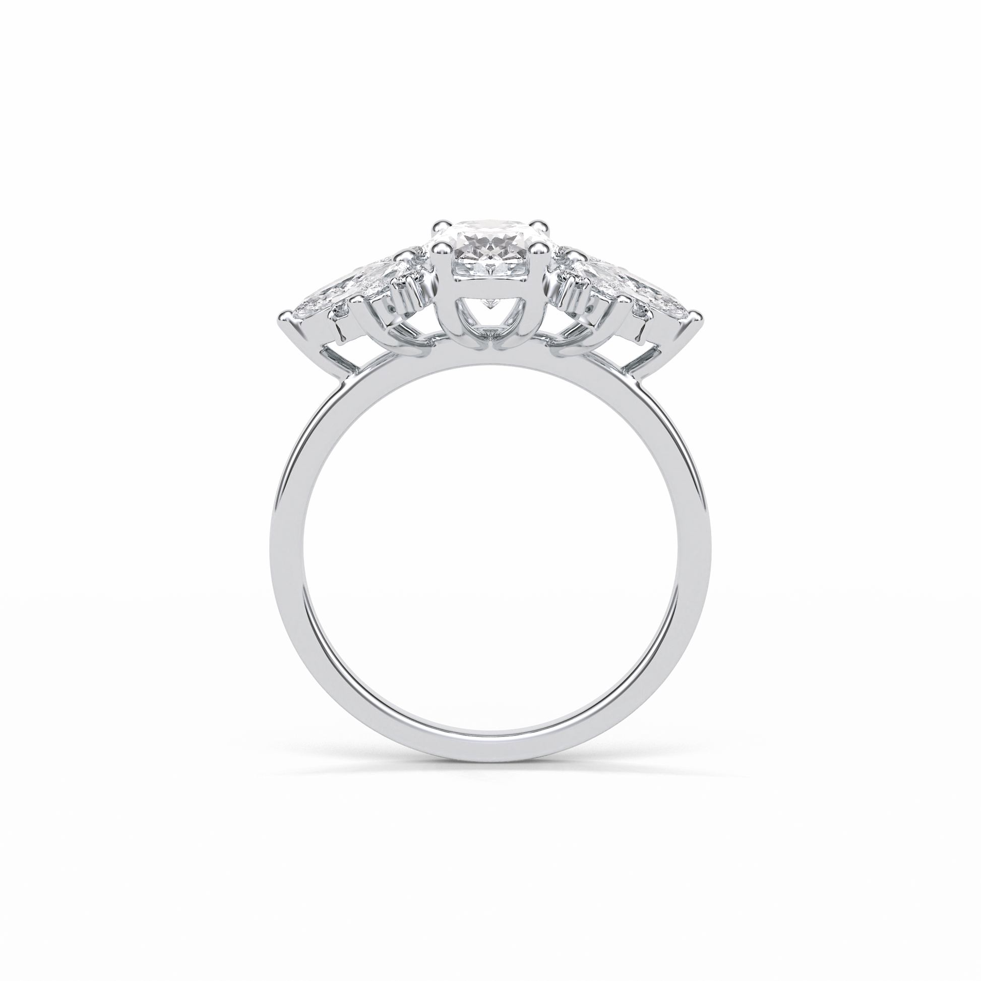 Oval Cluster Lab Grown Diamond Engagement Ring