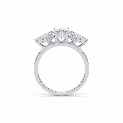 Oval Cluster Lab Grown Diamond Engagement Ring