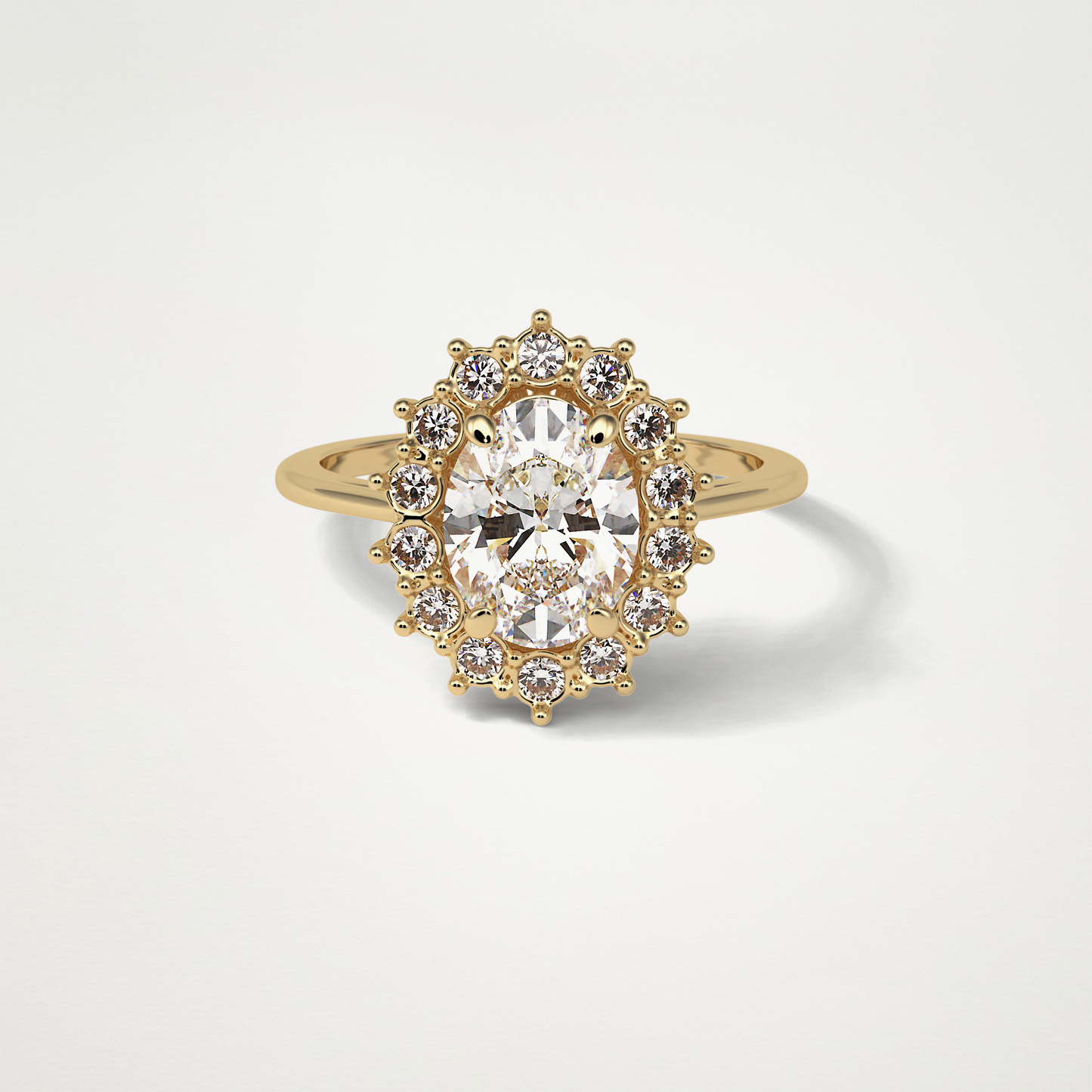 Oval Halo Lab Grown Diamond Engagement Ring