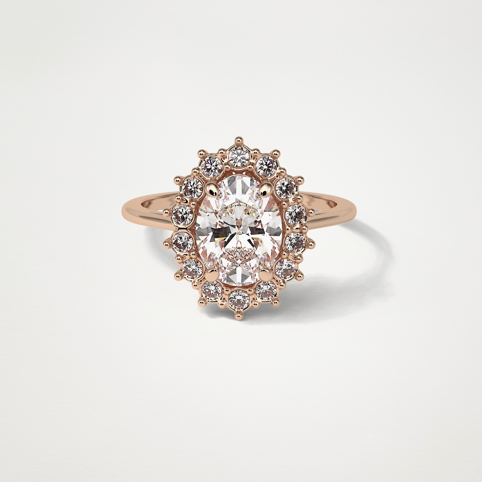 Oval Halo Lab Grown Diamond Engagement Ring