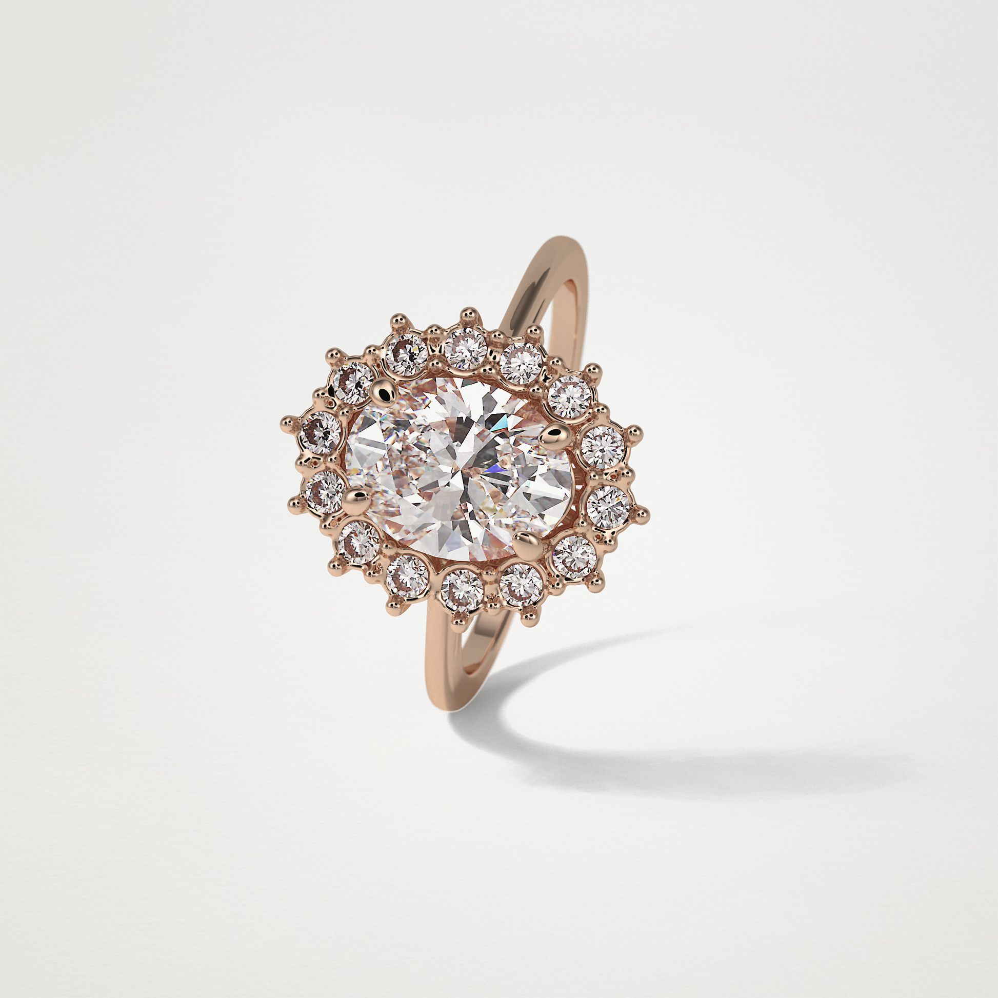 Oval Halo Lab Grown Diamond Engagement Ring