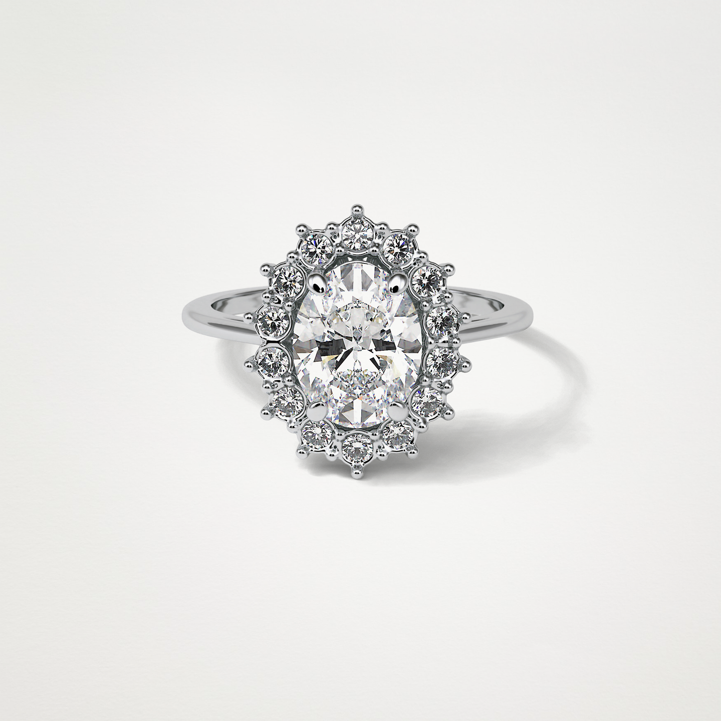 Oval Halo Lab Grown Diamond Engagement Ring