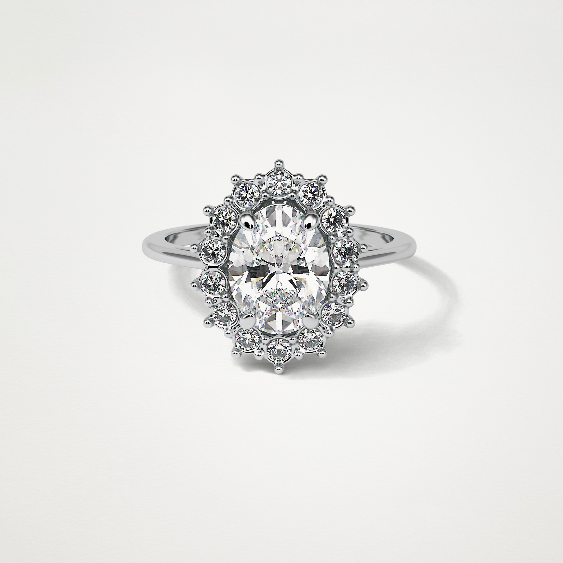 Oval Halo Lab Grown Diamond Engagement Ring