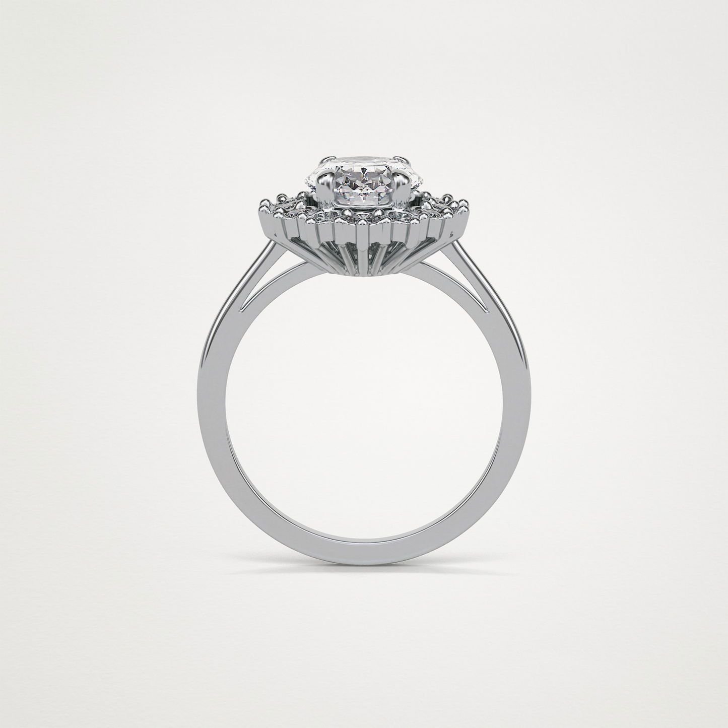 Oval Halo Lab Grown Diamond Engagement Ring