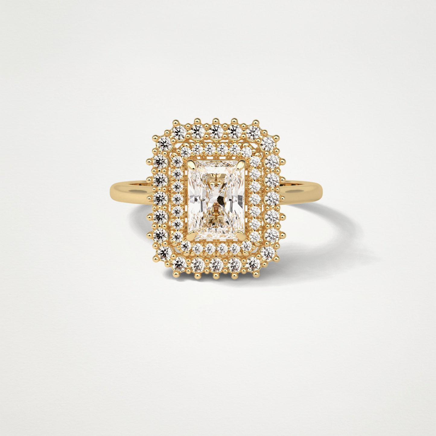 Radiant Double Halo Lab Grown Diamond Engagement Ring