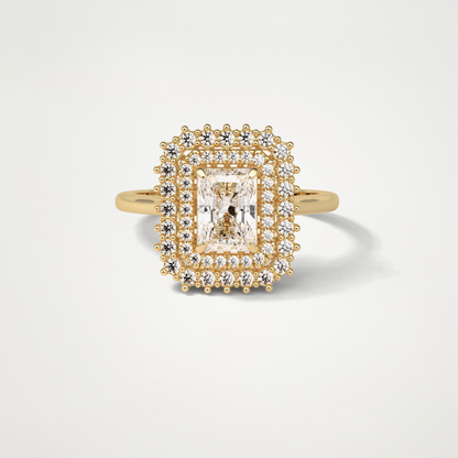 Radiant Double Halo Lab Grown Diamond Engagement Ring